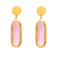 Cercei din otel inoxidabil placati cu aur 18K