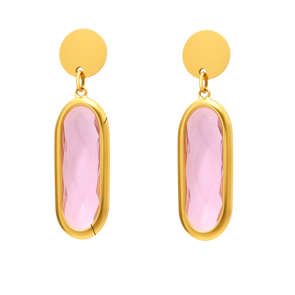 Cercei din otel inoxidabil placati cu aur 18K