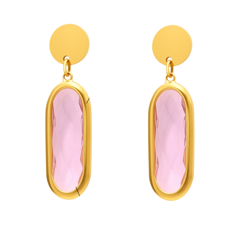 Cercei din otel inoxidabil placati cu aur 18K