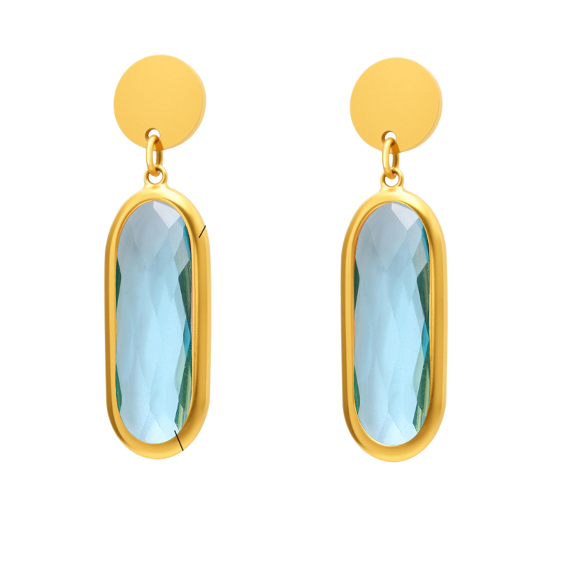 Cercei din otel inoxidabil placati cu aur 18K