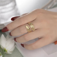 Inel ajustabil din otel inoxidabil "Angel Wings"