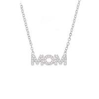 Colier placat cu aur 18K, cu pandantiv „MOM” decorat cu zirconii