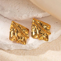 Cercei placati cu aur 18K cu design abstract