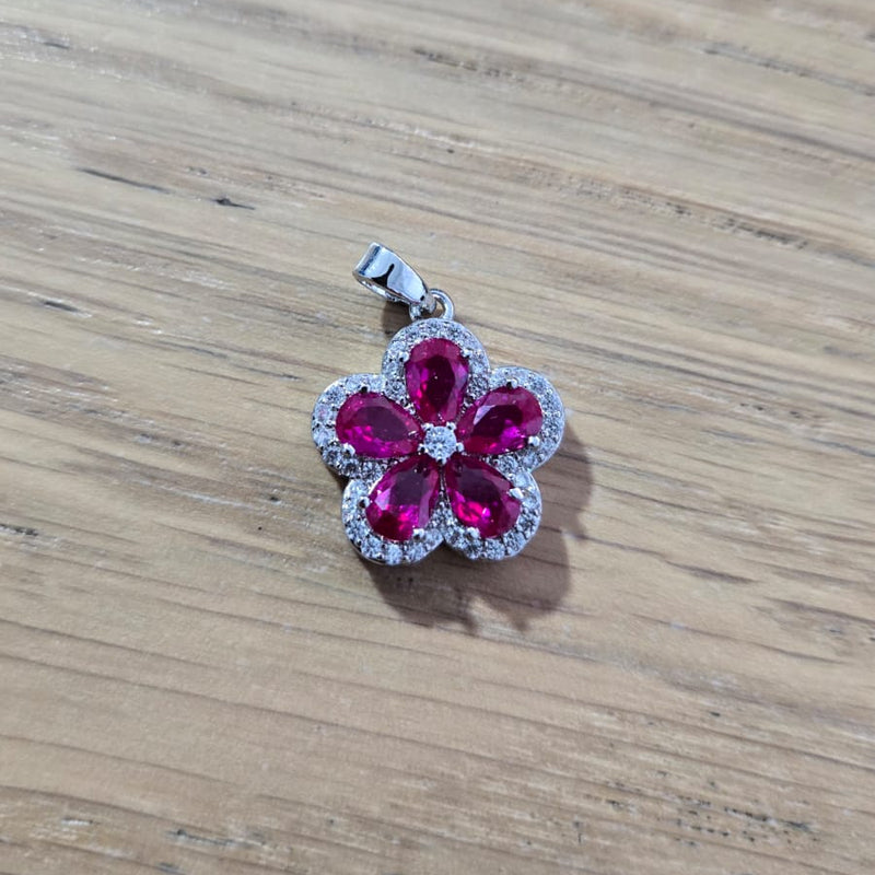 Pandantiv placat cu paladiu, cu cristale zirconii