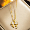 Colier din otel inoxidabil placat cu aur 14k si cristale zirconii