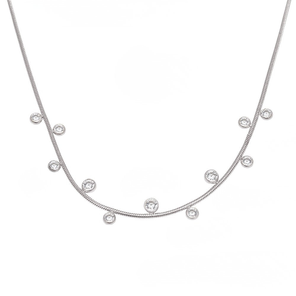 Colier din otel inoxidabil cu zirconiu cubic