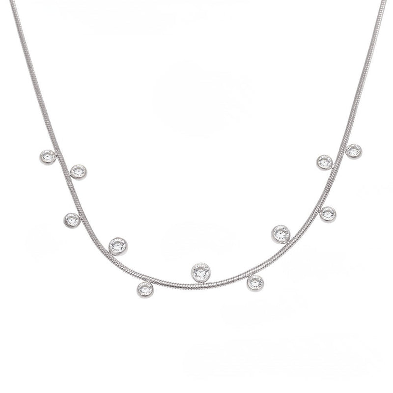 Colier din otel inoxidabil cu zirconiu cubic