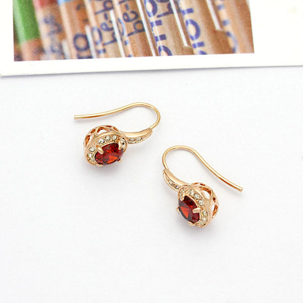 Cercei placati cu aur 14k cu cristale zirconii si ace de argint 925