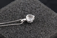 Colier placat cu argint cu pandantiv inima si cristale zirconii