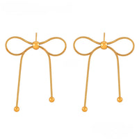 Cercei din oțel inoxidabil cu fundă placata cu aur 18K