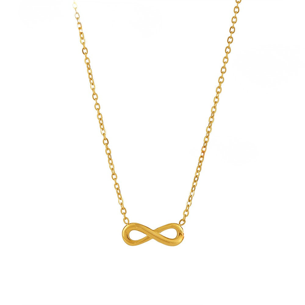 Colier din otel inoxidabil placat cu aur 18K si pandantiv infinit