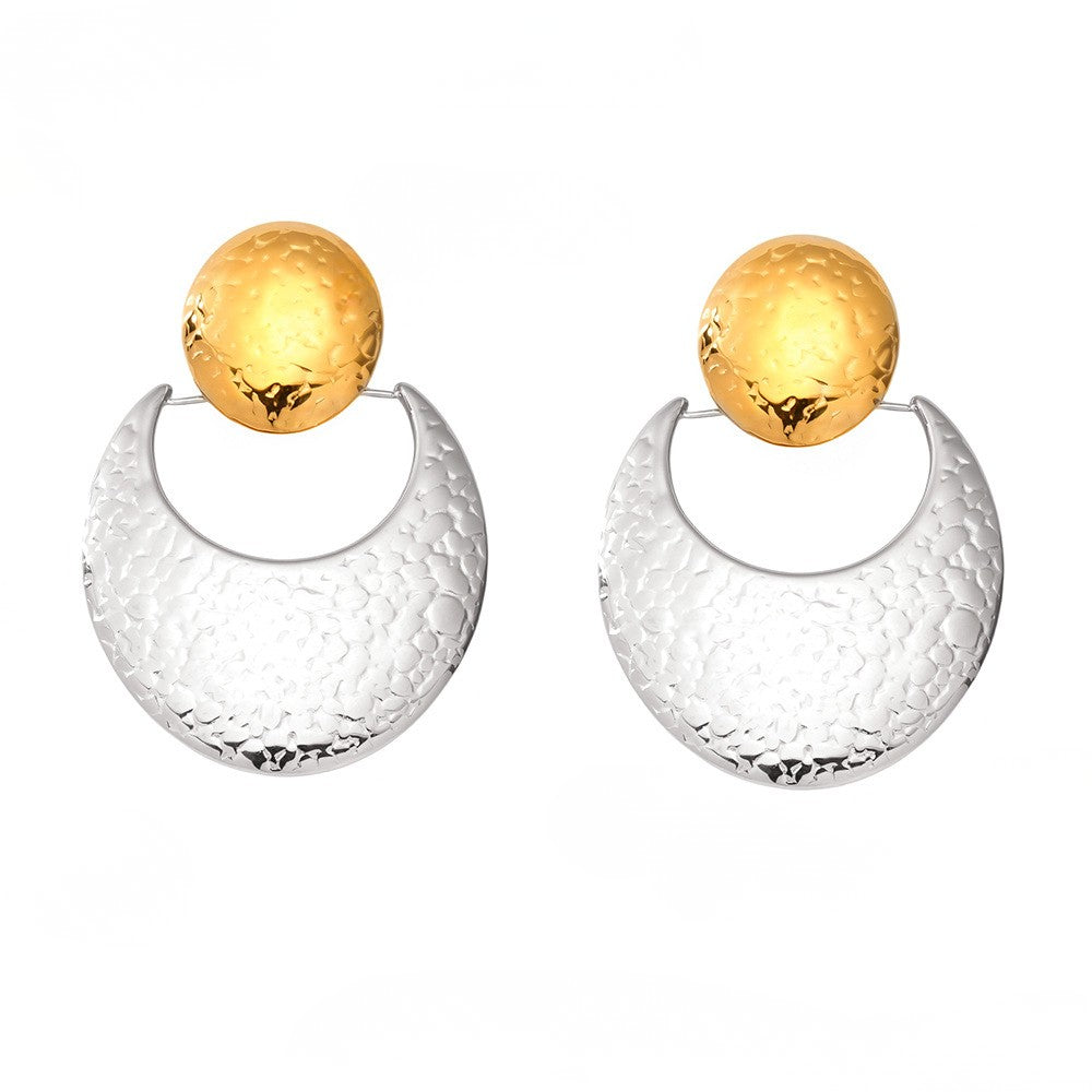 Cercei semiluna din oțel inoxidabil placați cu aur 18K