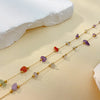 Colier din oțel inoxidabil placat cu aur 18K și pietre naturale multicolore