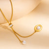 Choker cu inchidere reglabila din otel inoxidabil placat cu aur 18k