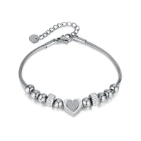 Brățară "Silver Love" din otel inoxidabil cu zirconii