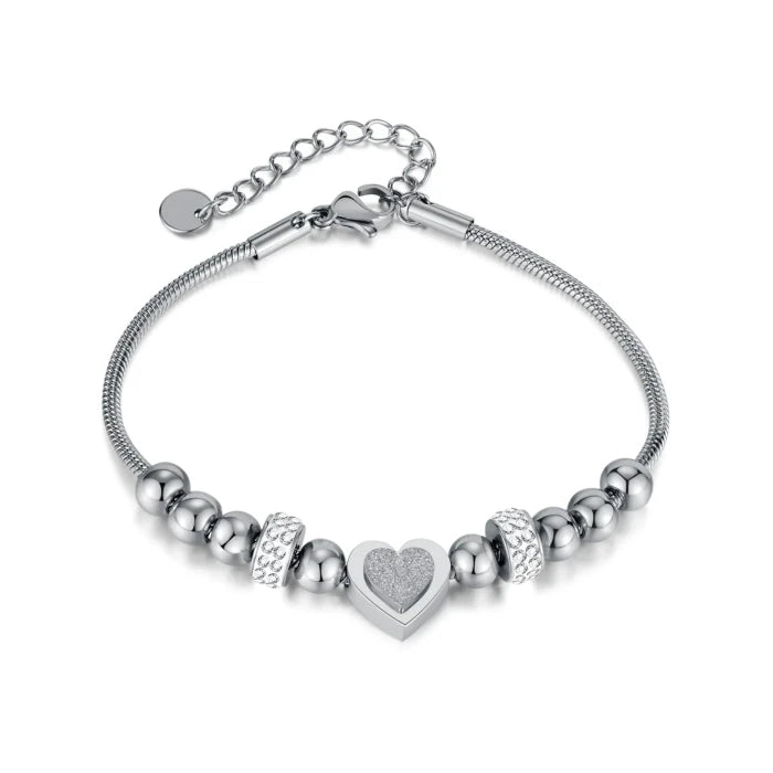Brățară "Silver Love" din otel inoxidabil cu zirconii