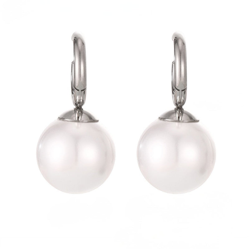 Cercei din otel inoxidabil cu perle din cristal