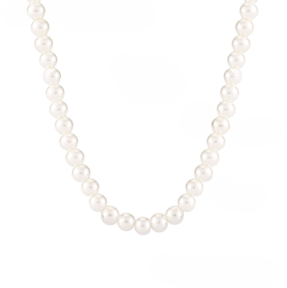 Colier din otel inoxidabil cu perle din cristal