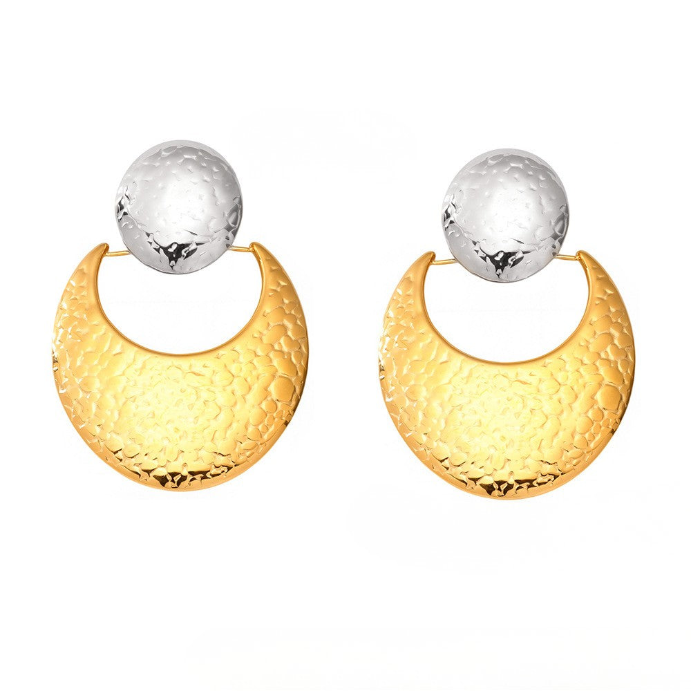 Cercei semiluna din oțel inoxidabil placați cu aur 18K