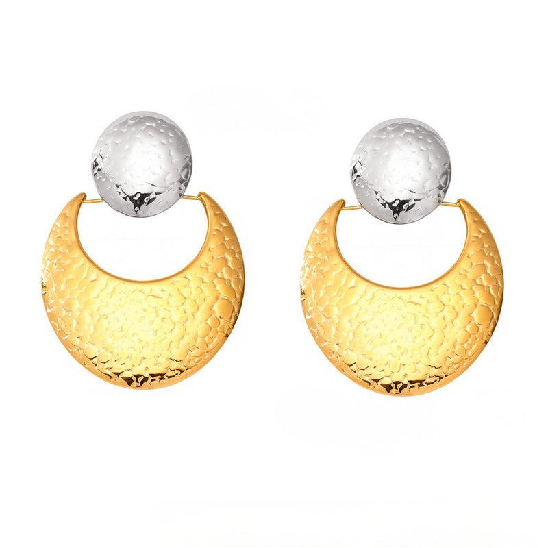 Cercei semiluna din oțel inoxidabil placați cu aur 18K