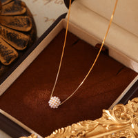 Colier placat cu aur 14k cu perle din cristal