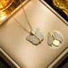 Colier placat cu aur 14k si pandantiv fluture cu cristale zirconii