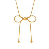 Colier din oțel inoxidabil cu fundă placată cu aur 18K