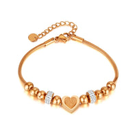 Brățară "Bronze Love" din otel inoxidabil cu zirconii
