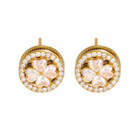 Cercei din otel inoxidabil cu pandantiv rotativ din zirconii