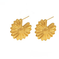 Cercei din otel inoxidabil placat cu aur 18K in forma de papadie