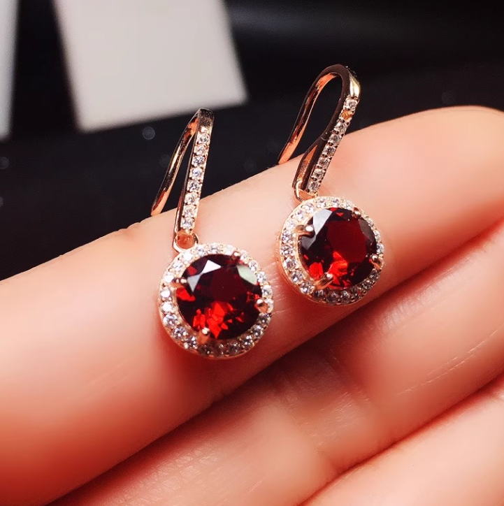 Cercei placati cu aur 14k cu cristale zirconii si ace de argint 925