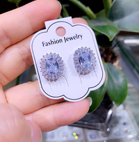 Cercei din otel inoxidabil cu ace din argint S925 si cristale zirconii