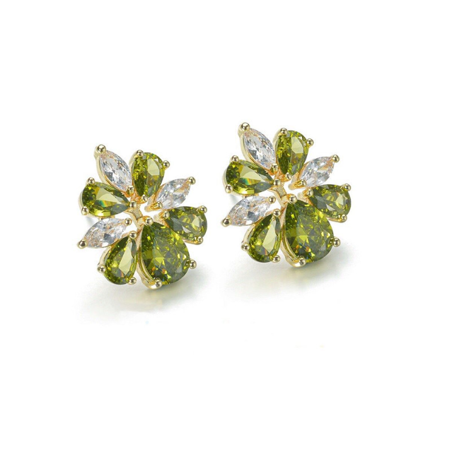 Cercei cu cristale zirconii si ace de argint S925