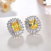 Cercei din otel inoxidabil cu ace din argint S925 si cristale zirconii