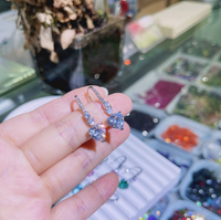 Cercei inima placati cu paladiu si cristale zirconii