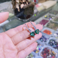 Cercei inima placati cu paladiu si cristale zirconii