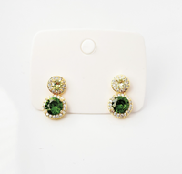 Cercei placati cu aur 14 k cu ace din argint 925 si cristale zirconii AAA