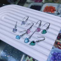 Cercei inima placati cu paladiu si cristale zirconii