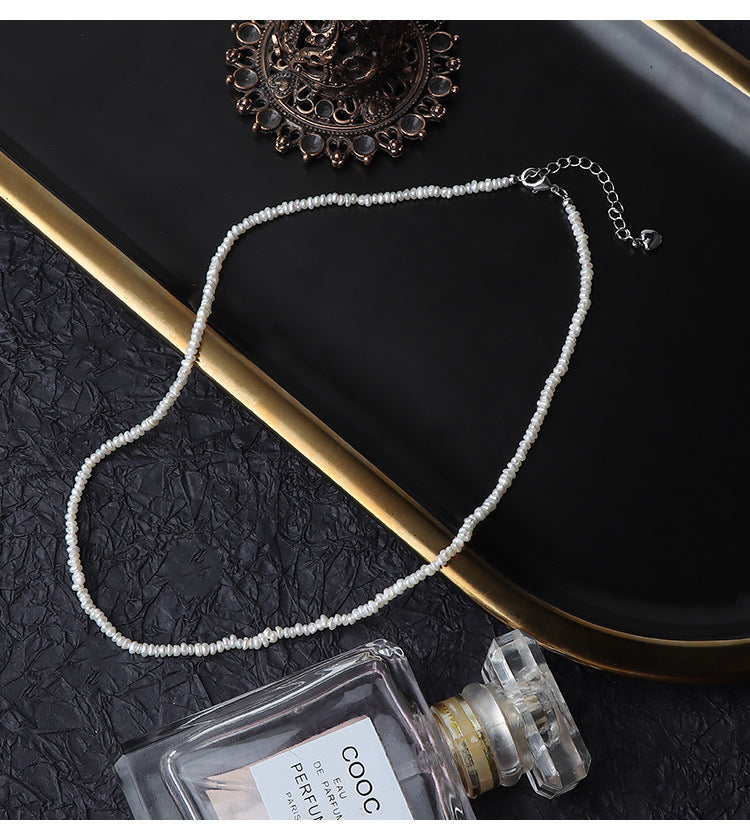 Colier cu perle de apa dulce din argint S925 si pandantiv inima