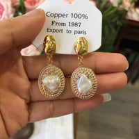 Cercei ovali din argint S925 si cristale incrustate