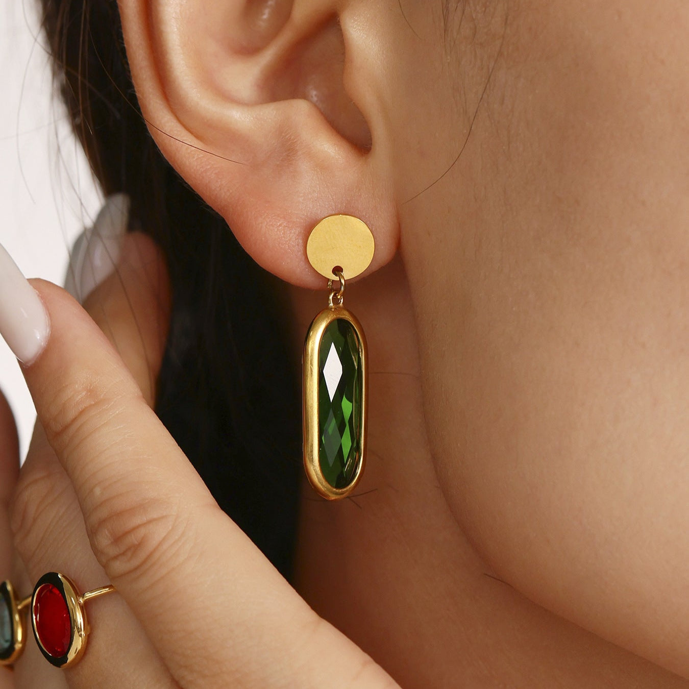 Cercei din otel inoxidabil placati cu aur 18K