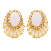 Cercei „Fleur de Lys" din oțel inoxidabil placați cu aur 18K