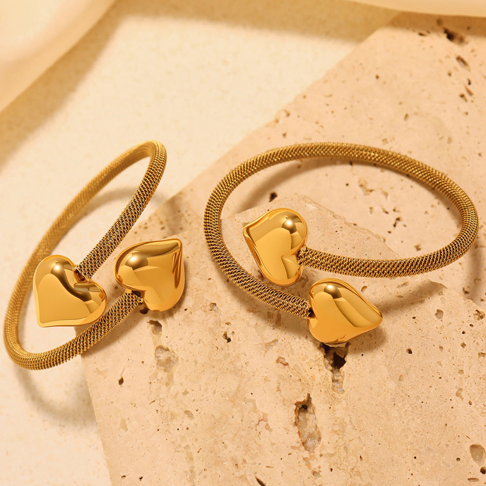 Bratara reglabila din otel inoxidabil placata cu aur 18K