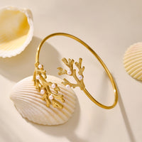 Bratara reglabila din otel inoxidabil cu zirconii placata cu aur 18K