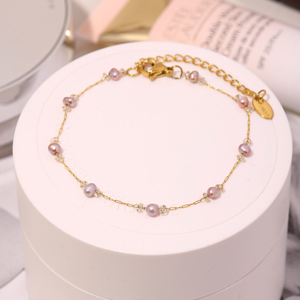 Colier din otel inoxidabil cu perle de cultura