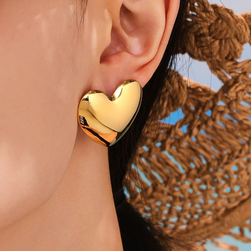 Cercei din oțel inoxidabil in forma de inima