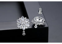 Cercei placati cu aur 14k cu cristale zirconii si ace de argint 925