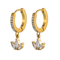 Cercei cu tiara din cristale zirconii