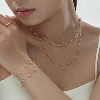 Colier din otel inoxidabil cu perle de cultura