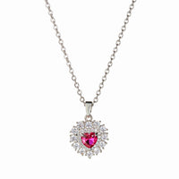 Set placat cu paladiu compus din cercei si colier cu cristale zirconii